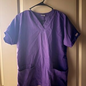 Cherokee Deep Purple V-Neck Scrub Top